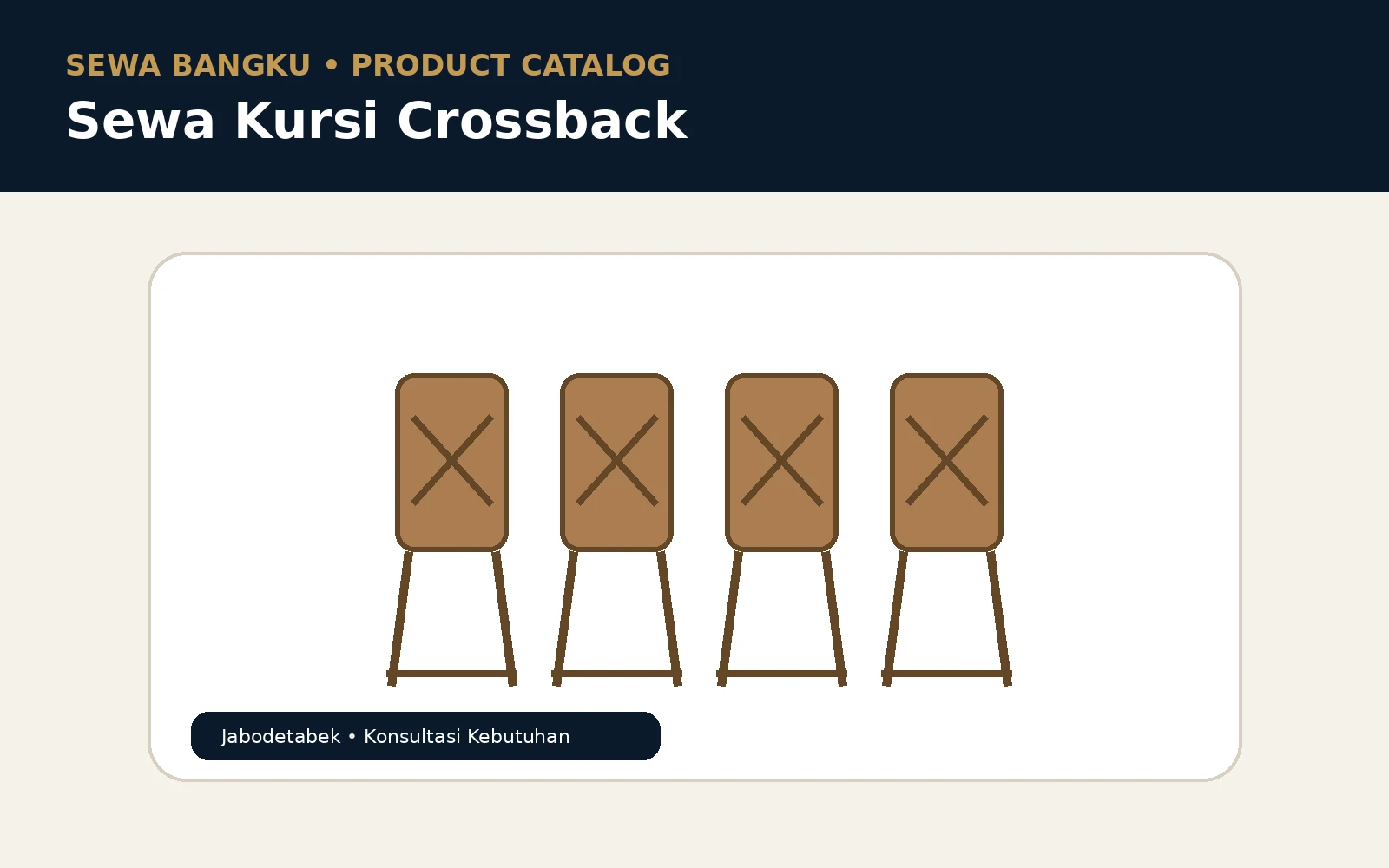 Kursi Crossback untuk Acara Rustic dan Outdoor